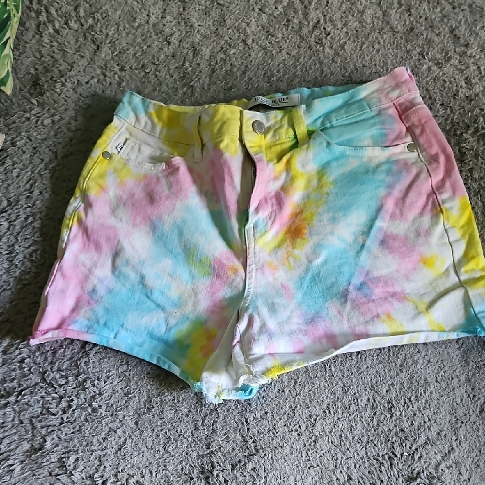 Judy Blue Tie-Dye Jean Shorts - Pink, Yellow, Blue
